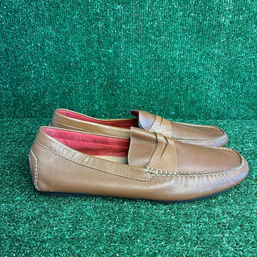 Donald J Pliner Vinco3 Leather Penny Driving Loafers Classic Brown Mens Size 13